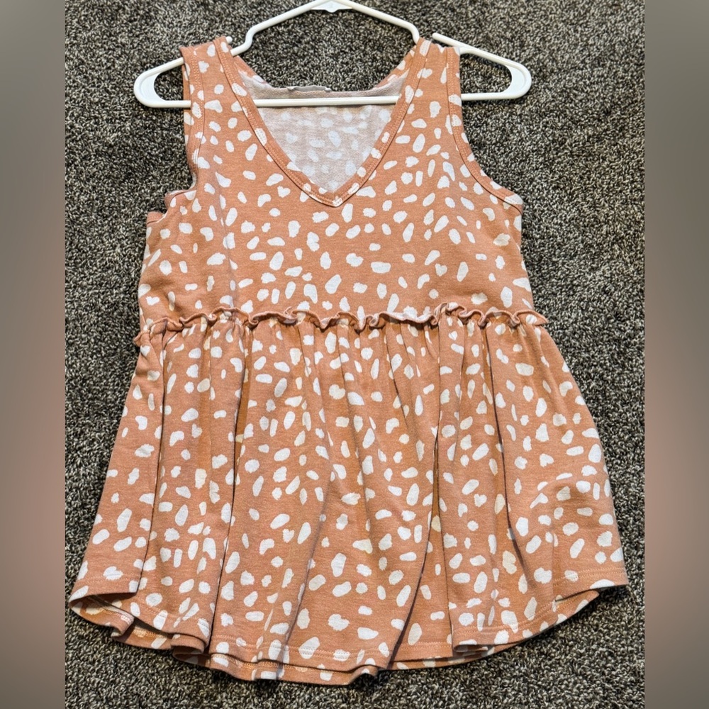 First Love Peach and White Kids Top